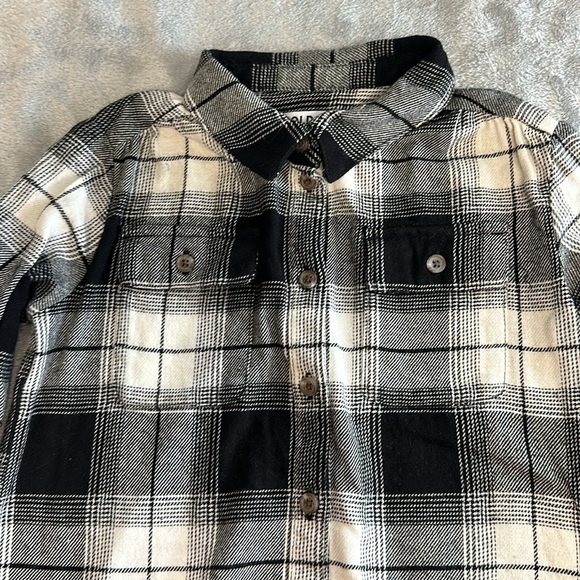 Old Navy - cotton (lightweight flannel) plaid button down  shirt dress. Size 3T - Picture 2 of 4